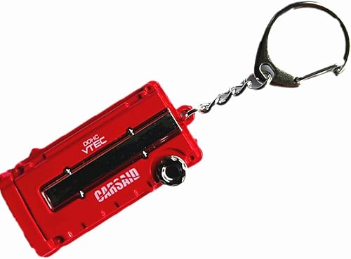 Miniatura 2 de Dohc Vtec Honda Turbo cubierta del motor llavero con llavero, Rojo -