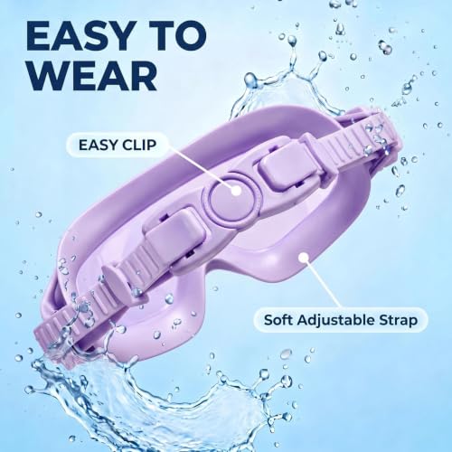 Image of Swim Goggles for Kids 6-12, Wide View Anti-Fog UV Protection No Leaking,Boys Girls Youth Swimming Goggles
