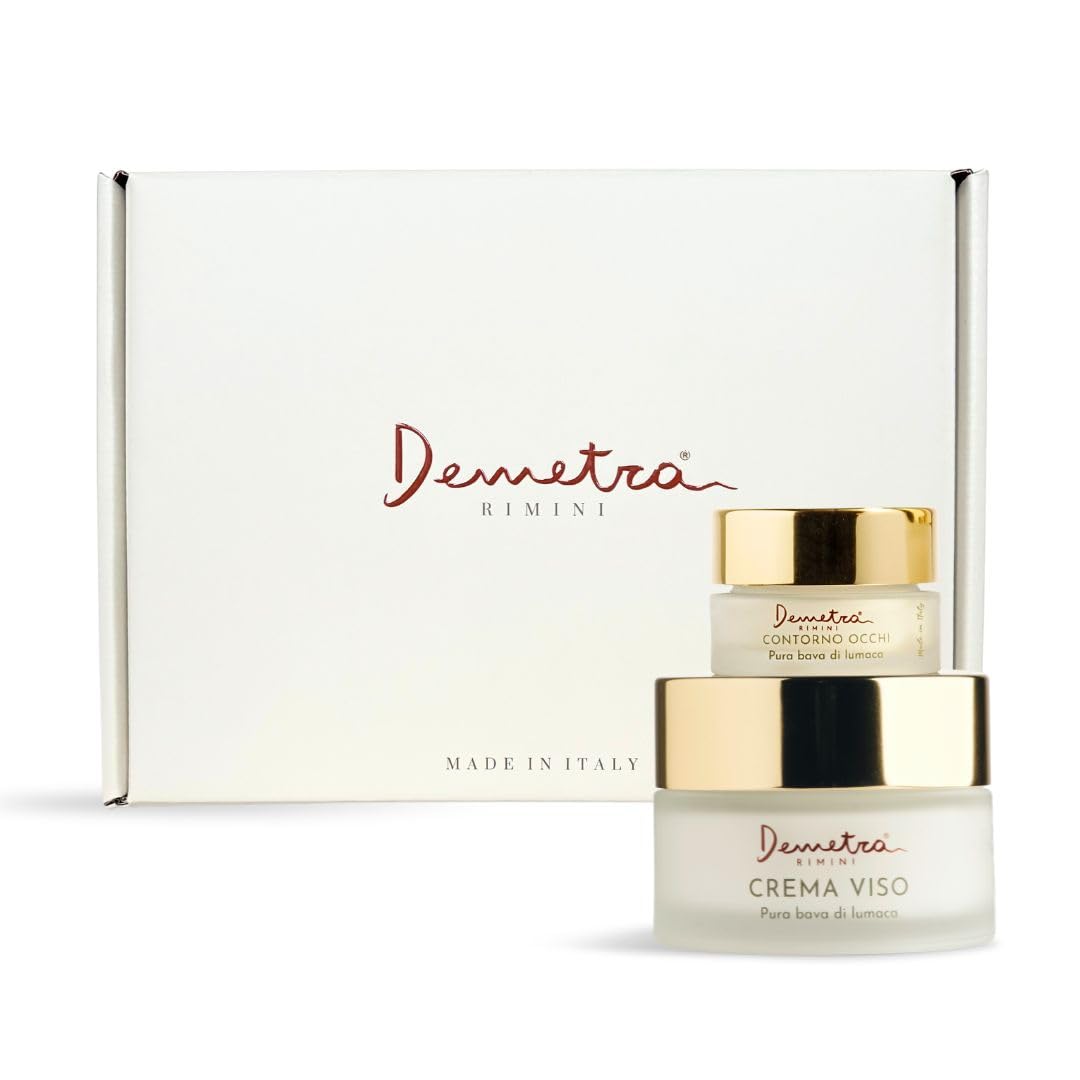 Demetra Kit Skincare 2 in 1- Crema viso 85% e Contorno occhi 80% - Bava di Lumaca e Acido Ialuronico (50ml-15 ml)