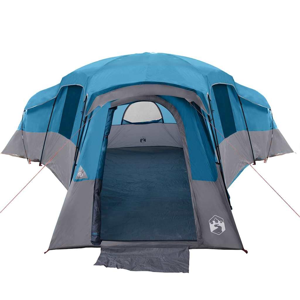 Namiot rodzinny z tafty 762 x 655 x 218 cm, 4 sypialnie z 3 drzwiami, z portem E i wiszącym hakiem, słupkami z włókna szklanego i stali, torbą transportową w zestawie, idealny na kemping
