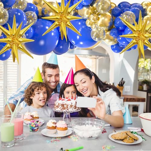 Image of 100pcs Royal Blue Balloons, 12 inch Royal Blue Latex Party Balloons Helium Quality for Birthday Party, Baby Shower, Baseball Nautical Party Decoration (with 66ft Ribbon)