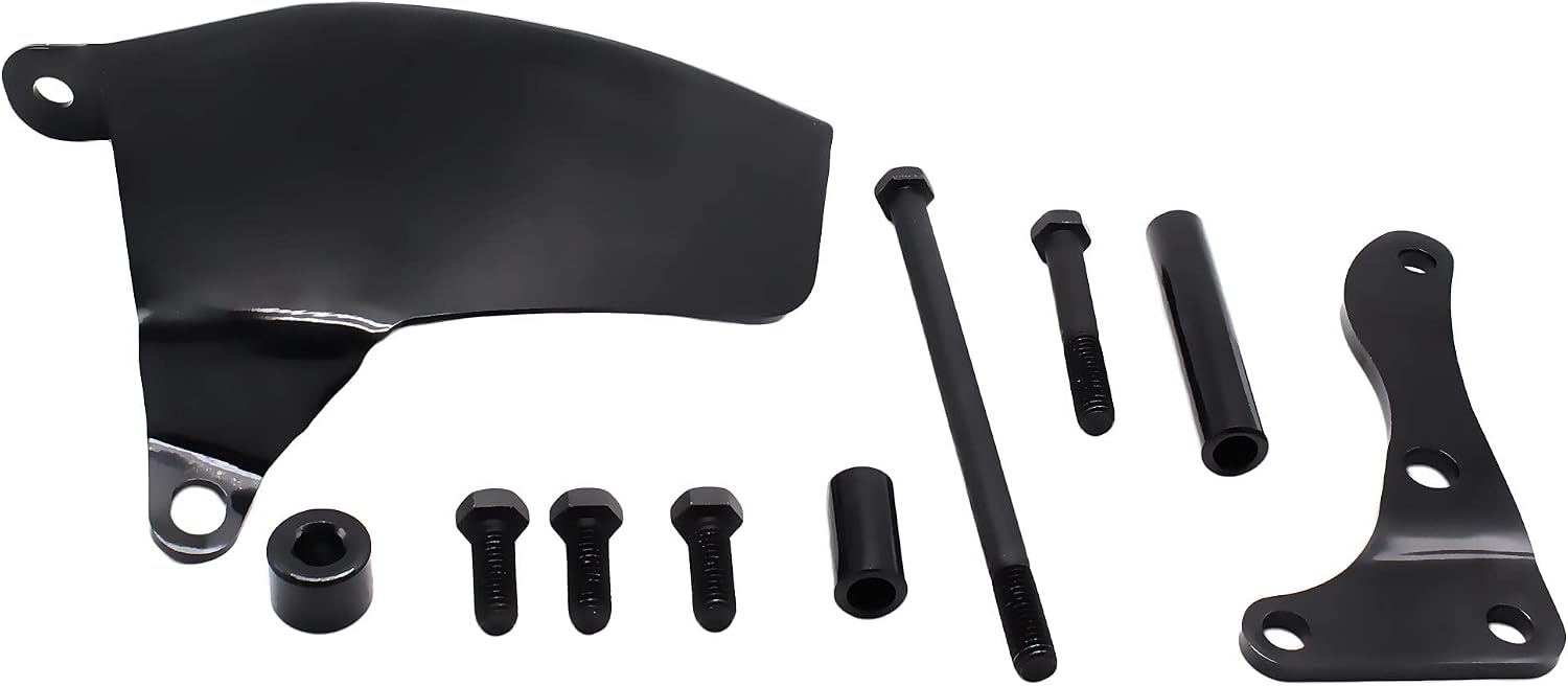 Black Alternator Bracket Kits w/Hardware LWP for SBC SB Chevy 305 350 Long Water Pump