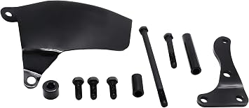 Black Alternator Bracket Kits w/Hardware LWP | for SBC SB Chevy 305 350 Long Water Pump