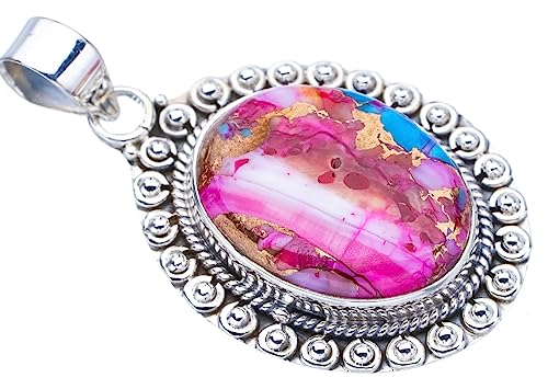 Pendentif calcédoine de cuivre et argent 925 fait main femme