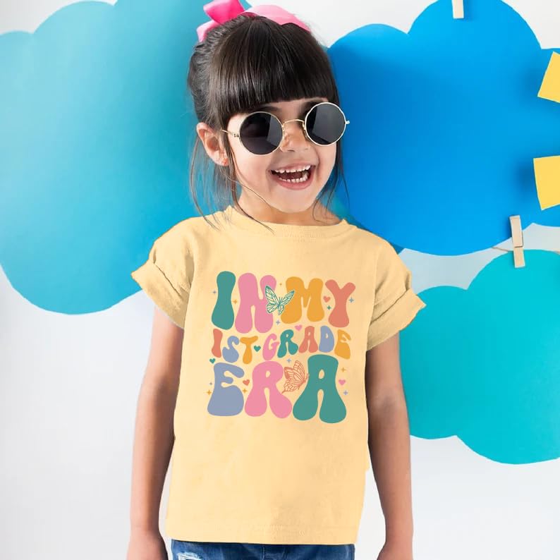 Happy First Day of School Shirt Kids Girls Boys Cute Back to School T-Shirt 1st 2nd 3rd Grade Short Sleeve Tops 5-11Y2