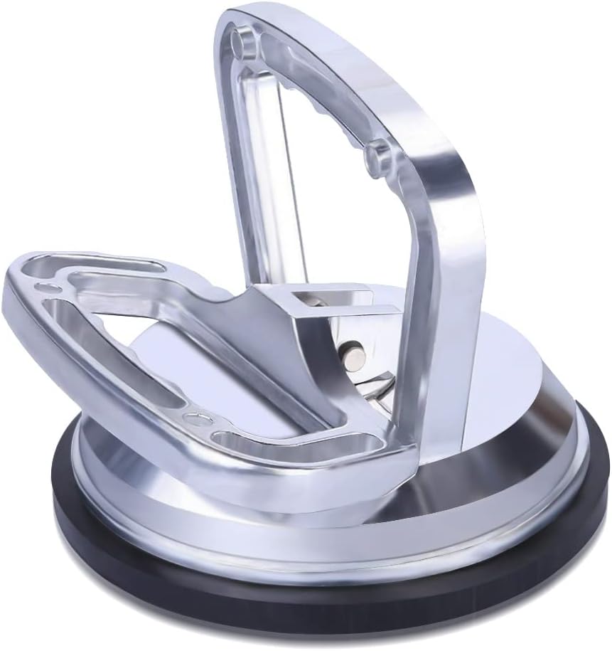 Randalfy Silver Aluminum Suction Cup Dent Puller, Glass Suction Cup