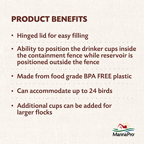 Harris Farms 1000310 Poultry Drinker, Cup-A-Water, 4 Gallon