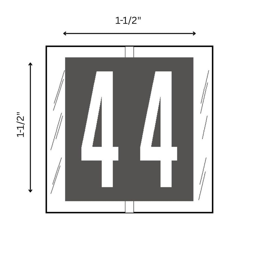 Tabbies Etichette numeriche originali COL'R'TAB serie 11500, grigio, 4", 1-1/2" H x 1-1/2" W, carta resistente e resistente allo sbiadimento, prodotte negli Stati Uniti, 500 etichette/rotolo
