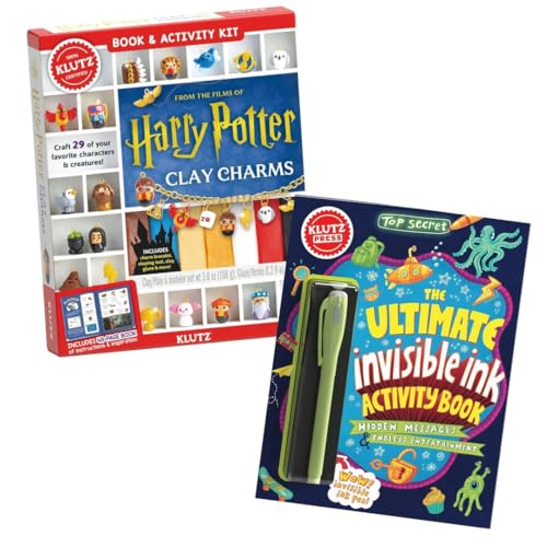 Klutz Harry Potter Clay Charms Craft Kit and Ultimate Invisible Ink Activity Book Bundle,...