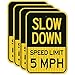 Slow Down Sign - (4 Pack) - Speed Limit 5 MPH Sign | 12x18 Inches,3M EGP Reflective 0.63 Aluminum, Pre Rrilled Holes, Fade Resistant Outdoor Use, Made in USA by Sigo Signs