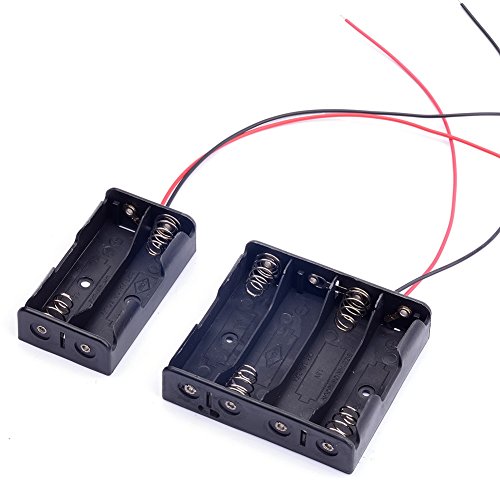 Cylewet Plastic Battery Storage Holder Case Holder Box for 4 X AA and 2 X AA with Wire Leads for Arduino CYT1028