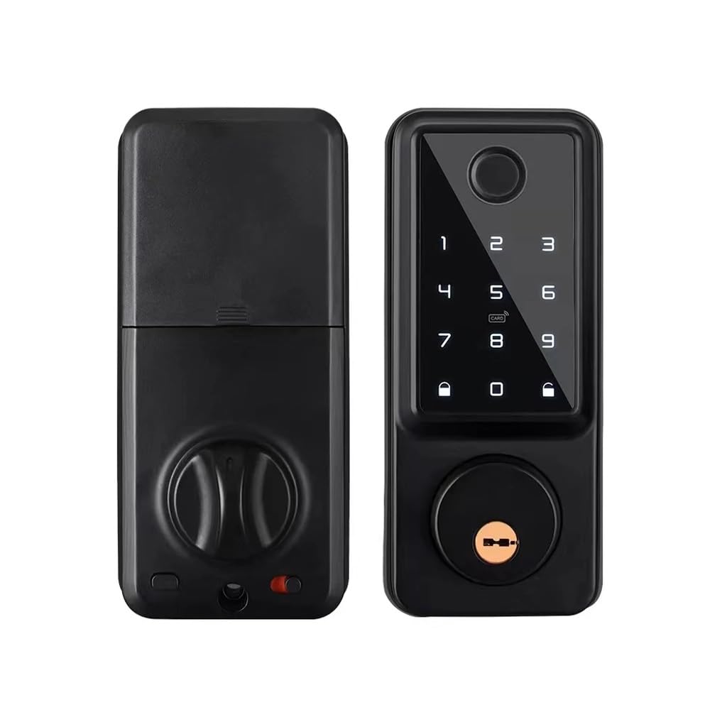 PGNEX Waterproof Smart Deadbolt Locks for Home Biometric Fingerprint Digital Keypad Entry Door Lock(E)