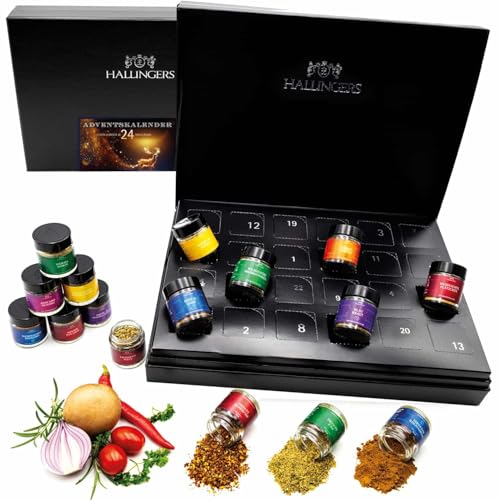 Hallingers Stardust Special - Luxury Spice Advent Calendar, High-Quality Spices Aroma-Intensive in Screw Jars, Hand-Picked Variety (Set) - Gift Ideas Christmas & Gifts Advent Calendar