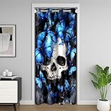 Photo Gallery richhome tenda per porta gotica con teschio per la privacy dello scheletro per camera da letto e soggiorno tenda divisoria blu farfalla 106 x 203 cm halloween oscurante decorazione per la casa Photo Gallery richhome tenda per porta gotica con teschio per la privacy dello scheletro per camera da letto e soggiorno tenda divisoria blu farfalla 106 x 203 cm halloween oscurante decorazione per la casa