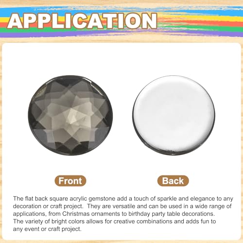 Image of MECCANIXITY Flat Back Round Acrylic Rhinestones,14mm SS45 Grey Black Flatback Crystal Rhinestones for Crafts Clothes Shoes DIY Decoration Gifts 50Pcs
