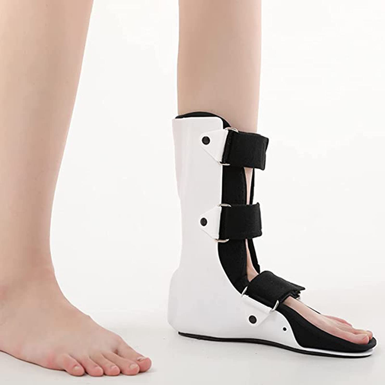 Orthèse de pied réglable antidérapante pour cheville - Pâte magique - Doublure respirante et amovible pour entorses, fractures de la cheville - Droite - L