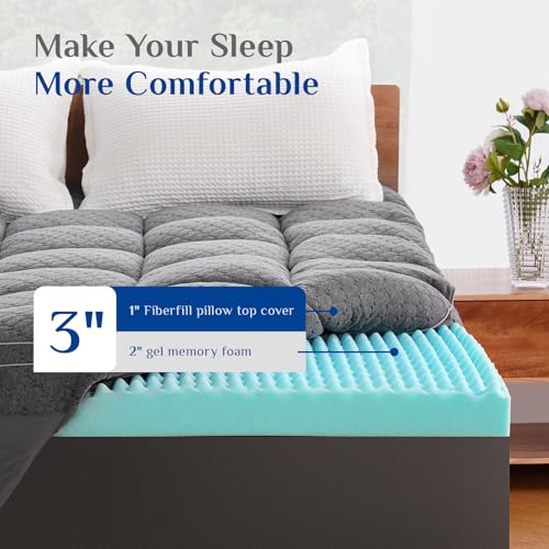 Valuxe Dual Layer 3 Inch Memory Foam Mattress Topper Queen Size thumb #1