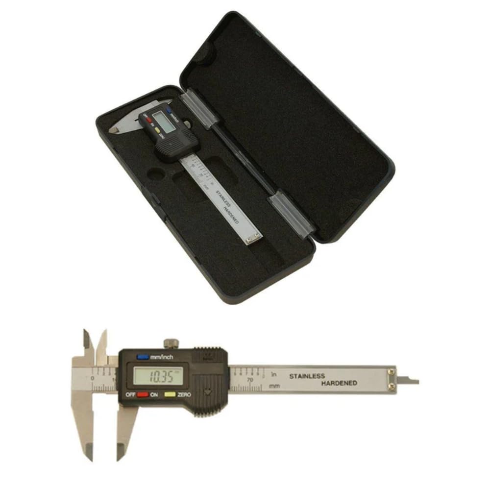 Pocket Digital Caliper 0-75mm (0-3") – Stainless Steel Vernier Measuring Tool with LCD Display, Metric/Imperial Units, 0.01mm Resolution, ±0.03mm Accuracy, SR44 Battery, Includes Case