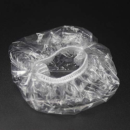 100 Pack Clear Disposable Ear Protectors Shower Waterproof Clear Ear Covers Caps for Shower, Hair Dying, Bathing, Showering