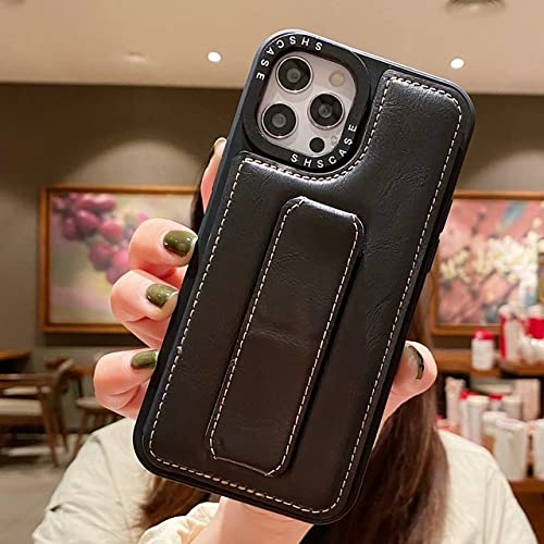 Étui en cuir pour iPhone 12 Pro Max anti-chute avec dragonne de sécurité