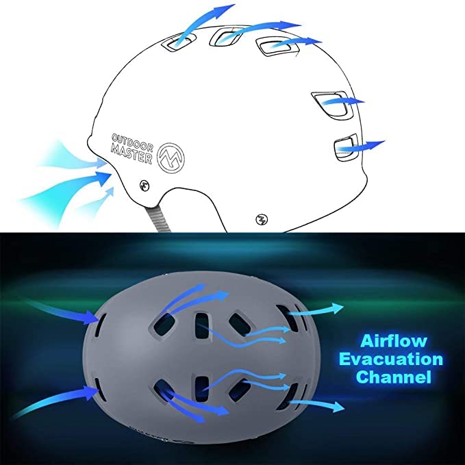 OutdoorMaster Skateboard Cycling Helmet Two Removable Liners