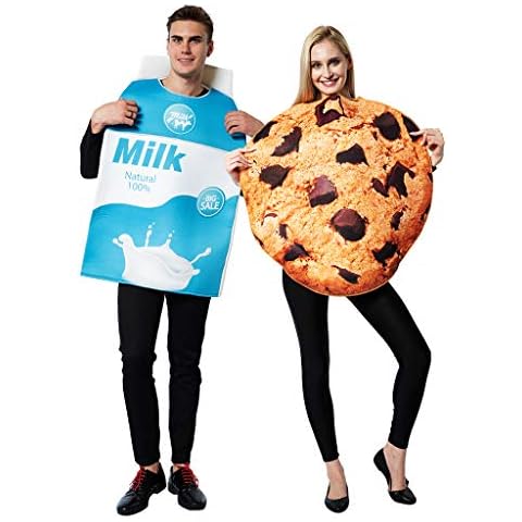 EraSpooky Unisex Milk & Cookie Costume Fancy Dress Halloween Party Funny Outfit for Adult Men Women Couple Cover