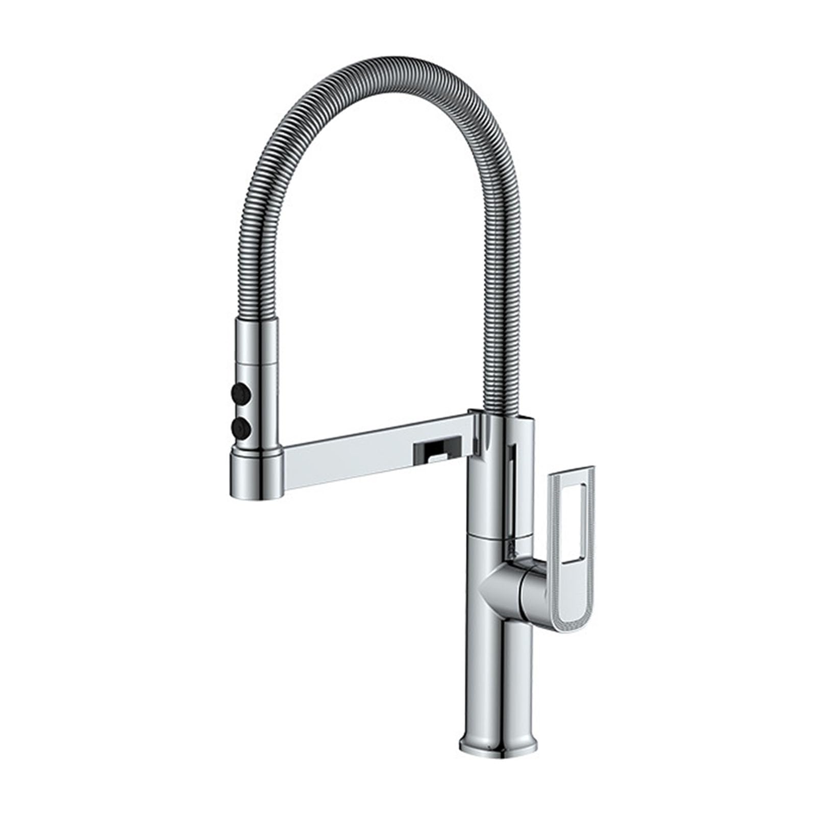 Rubinetto da Cucina con spruzzatore Estraibile, Rubinetto a Molla per lavello da Cucina, Rubinetto da Cucina in Ottone, Rubinetto da Cucina ruotabile a 360° Foro Singolo, Rubinetto per