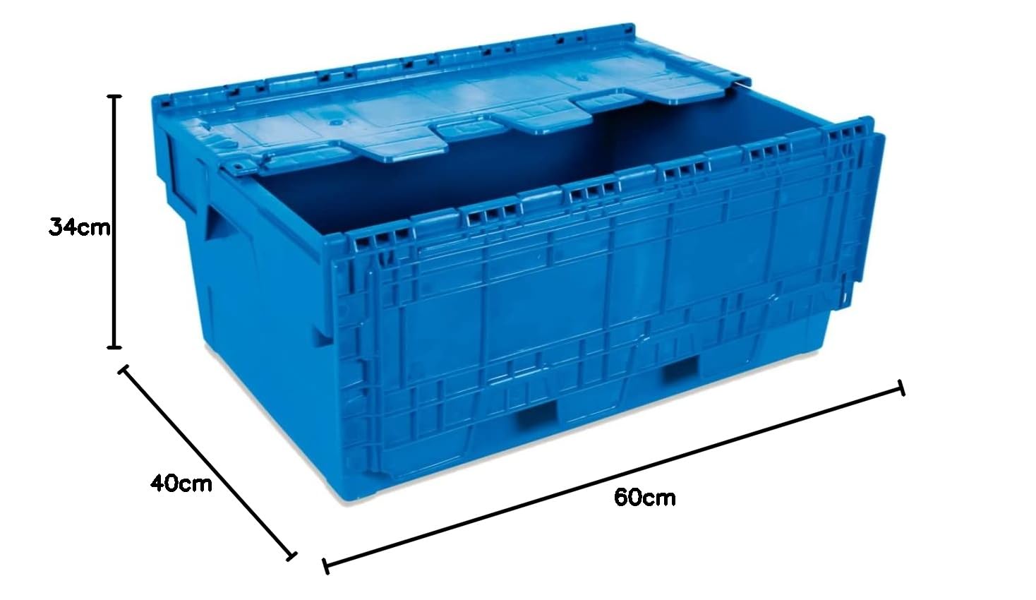 Tayg 6434-T Euro-caja con tapa para almacén y transporte, 600x400x340 mm