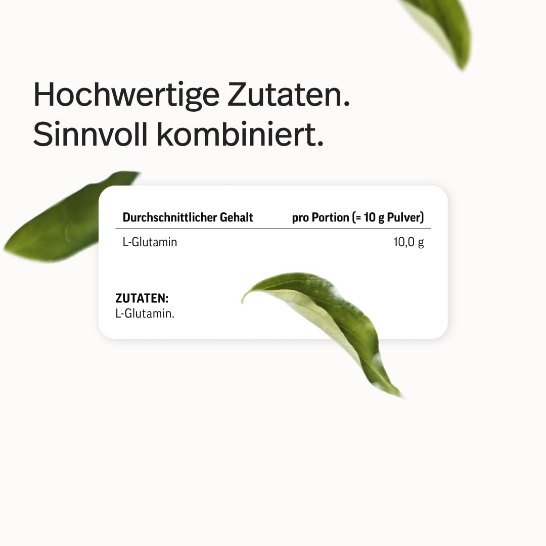 edubily® L-Glutamin Pulver - Vegane Aminosäure aus Fermentation - Ohne Aroma - Pures L-Glutamin ohne Zusätze (500 g Pulver)
