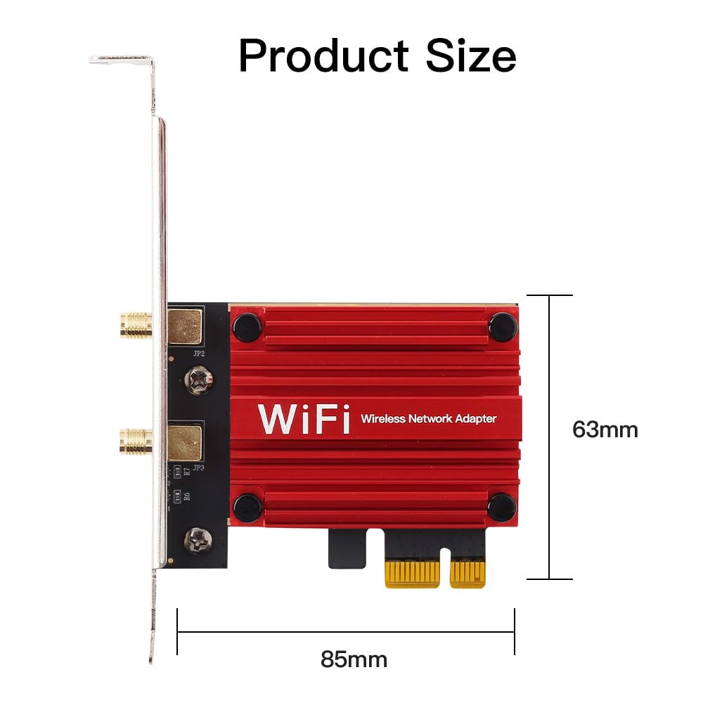 AX200 WiFi 6 PCI-E Carte WiFi (AX3000) Bureau WiFi BT5.2 PCIe Gaming Wireless Network Adapter 3000Mbps 802.11AX AX200 Dual Band MU-MIMO pour PC Windows 10/11