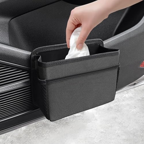 Image of Mini Car Trash Can, Hanging Car Trash Bin Foldable Garbage Organizer for Vehicle Essentials