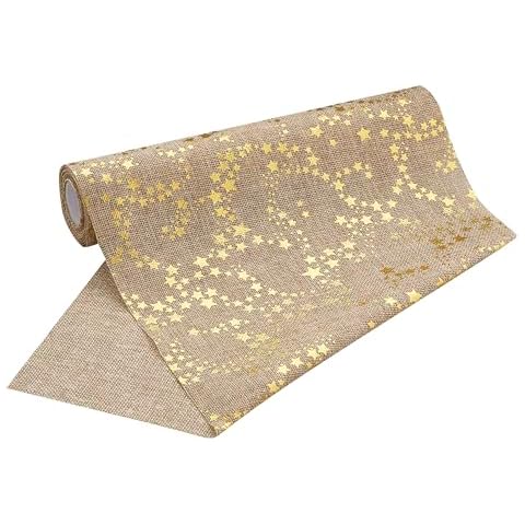 Chemin de Table Jute Étoiles Dorées 100%Mosel Cover