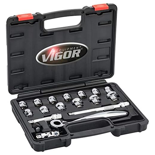 VIGOR Steckschlüssel-Satz, superflach (18teilig) V6202