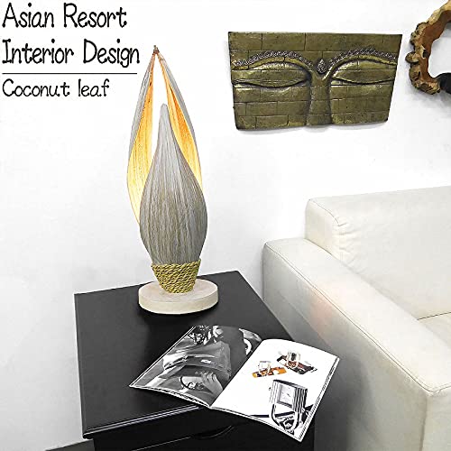 アジアン バリ島 ココナッツリーフ ランプスタンド オブジェ 置物 特大