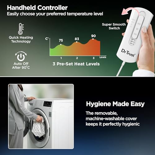 Image of Dr Trust USA Orthopedic Electric Heating Pad for Period Pain Relief I Heat Belt For Period Cramps, Lower Back Pain, Lumbar, Shoulder & Knee, 3 Heat Settings with Temperature Controller - 3101