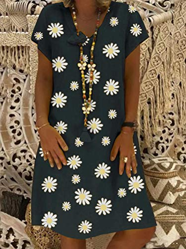 Minetom Donna Estivo Lino Vestito da Spiaggia