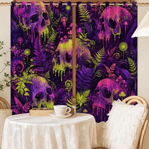 Rideaux occultants gothiques au design éclectique et finitions soignées violet - 2