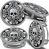 SkinoEu 4 x 75mm Wheel Centre Alloy Hub Center Caps Compatible with B66470207 / B66470200 Hubcaps...
