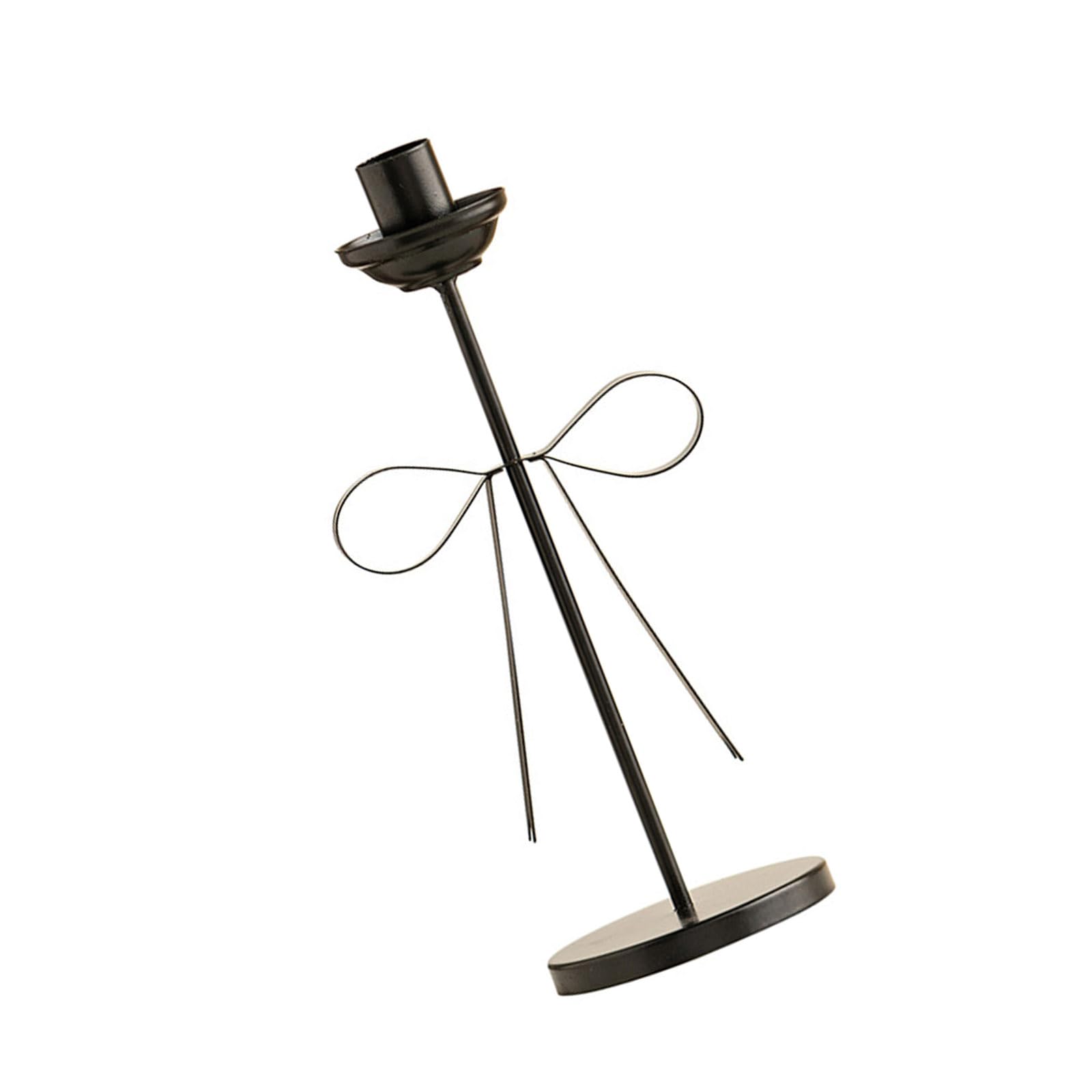 Qusinfc Iron Bowknot Candlestick Holders, Decorative Taper Stands for Wedding Centerpieces, Home & Party Décor Candlestick Holders