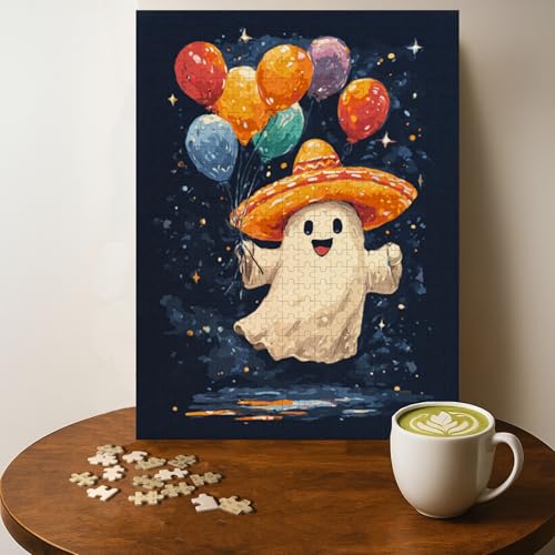Casse-tête Fantôme Sombrero Fantaisie - 500 Pièces Bois Adultes, Cadeau Décoration, 20 x 15 Pouces