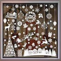 CCYKXA 190 Stickers Noel Fenetre Electrostatique, 9 Feuilles Blanche Bonhomme Et Arbre De Noel Reutilisable Decoration Autocollant Noel Fenetre Pour Porte Vitrine Verre 90680798