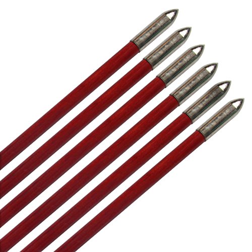 6Pcs Gorgeous Painted 33.5" Wooden Arrows Eagle Feather Fletching Traditional Target Arrows for Recurve Bow or Longbow Hunting Target Practice, Red Brown - Thumbnail 4