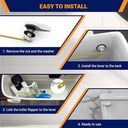 Image of Front Mount Toilet Handle Replacement, Compatible with American Standard, Kohler, TOTO, Gerber and Most Front Mount Toilet Tanks - White