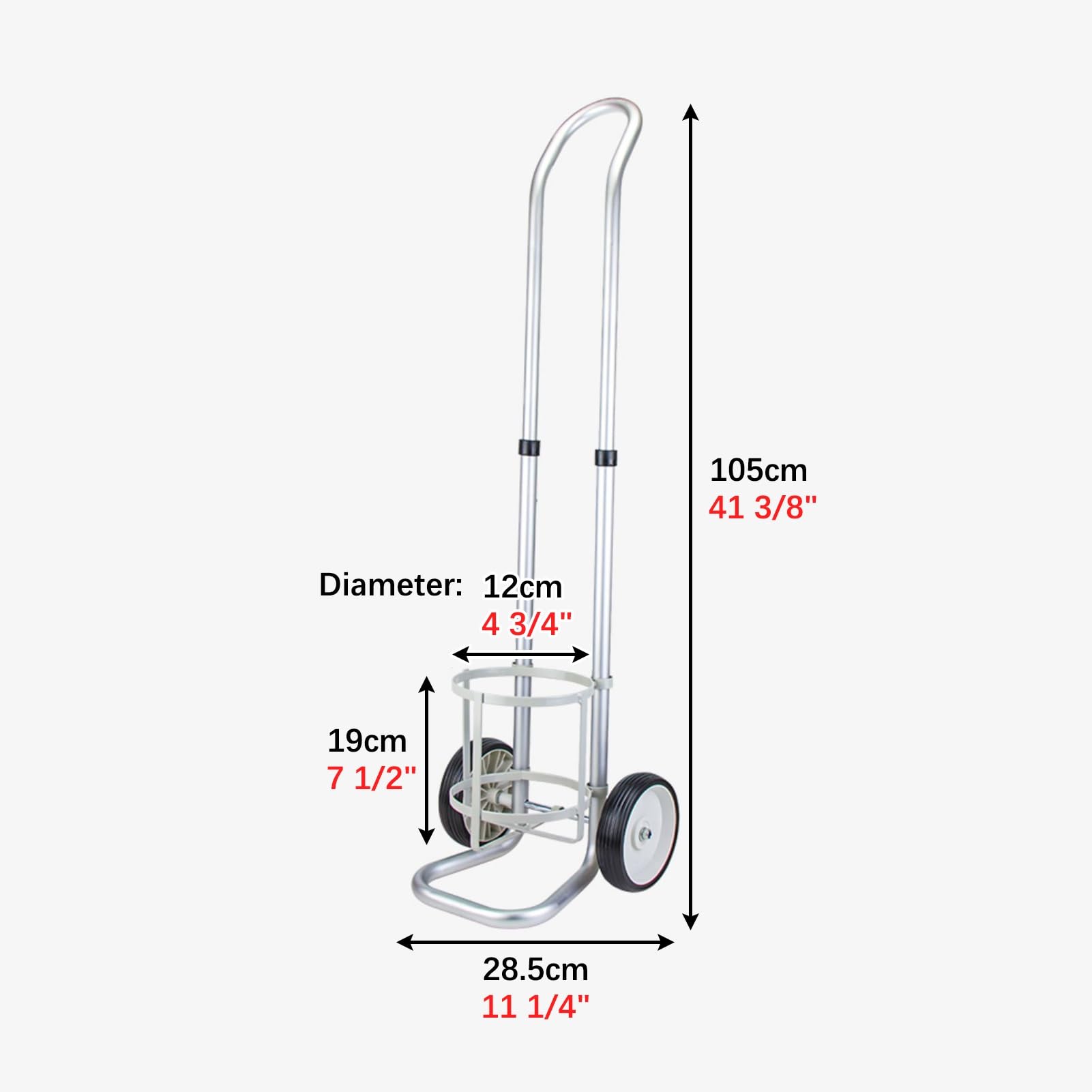 AdjustableTank - Carrito de soporte con correa protectora de 4 posiciones de ajuste de altura, portátil, cilindro de gas con ruedas para fácil li