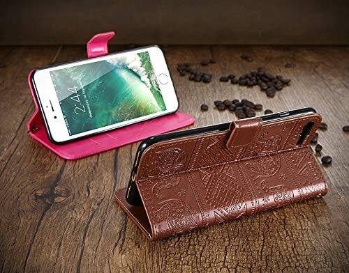 Image of TROUNCE Diva Series Embossing Elephant Faux Leather Flip Wallet Case Stand with Card Holder & Magnetic Closure Flip Cover for Samsung Galaxy A54 5G- Brown