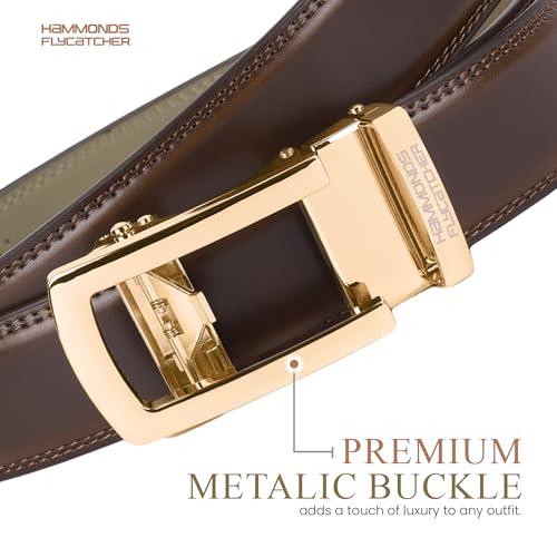 Image of HAMMONDS FLYCATCHER Genuine Leather Belt for Men - Perfect for Formal and Casual Wear - Adjustable Waistband up to 46 Inches - Autolock Belt for Formal and Casual Wear
