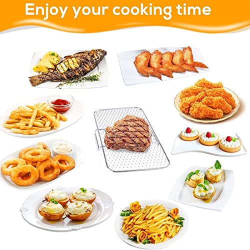 Fritteusenständer, Stapelbarer Grillrost aus Edelstahl, 3-stufiger Backständer, Luftfritteusen-Kochzubehörset Für zu Hause – Bild 4