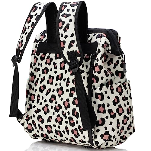 Swig Life Packi Backpack Cooler, Portable, Lightweight, Leak Proof Lining & Waterproof Beach Backpack With Padded Shoulder Straps, Magnetic Snap Pockets & New And Improved Dual Zipper (Luxy Leopard) #TOP1