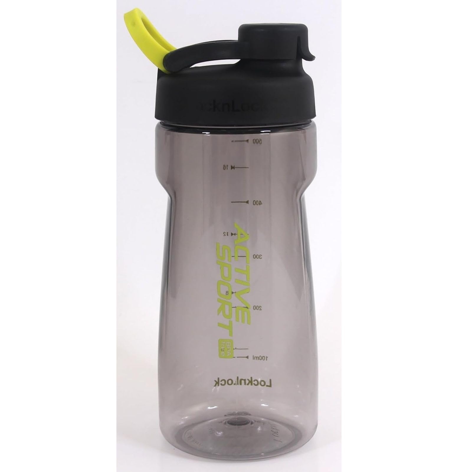 LocknLock BPA-Free Drinking Bottle for Children and Adults, Crystal Clear Water Bottle, Tritan Sports Bottle with Carry Handle, Sports Drinking Bottle, Leak-Proof, Gym Bottle (Black, 550 ml)