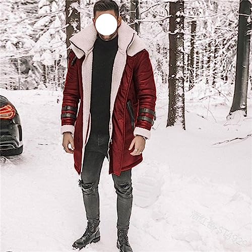 Chaqueta gruesa de piel sintética para hombre invierno cálida miniatura 2